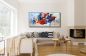 Preview: Modernes helles Wohnzimmer mit hellem Sofa. Dekorationsbeispiel Gemälde abstrakte Kunst von Deysi Burga Fuentes