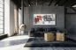 Preview: Modernes Loft, Wohnung mit grauer Wand. Dekorationsbeispiel Gemälde abstrakt von Americo Ccala