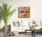 Preview: Wohnzimmer mit abstraktem Bild auf Leinwand mit Schattenfugen Rahmen