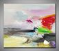 Preview: Leinwandbild abstrakte Kunst gemalt in freundlichen Farben