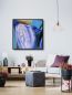 Preview: Wohnzimmer mit abstraktem Bild auf Leinwand mit Schattenfugenrahmen
