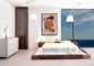 Preview: Schlafzimmer mit Blockbett. Als Wandbild ein Frauenakt