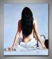 Preview: Frau mit nacktem Rücken und Tüchern. Gemaltes Bild