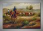 Preview: Landschaft mit Cowboys und Rindern, dekoratives Gemälde, 60x90 cm