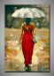 Preview: Frau in Rot mit Schirm, Ölgemälde