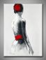 Preview: Frau mit Rot, abstrakt gemalt