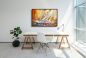 Preview: Arbeitszimmer mit einem abstrakten, Gemälde mit Schiffen, eingerahmt
