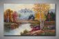 Preview: kraftvolle Landschaft Bild mit Fluss, Bergen und Wald