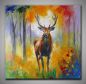 Preview: Leinwandbild Hirsch mit seinem Geweih, modern gemalt