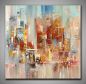 Preview: Abstrakte Stadt. Gemälde in warmen Farben. Hochhäuser in einer Stadt