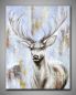 Preview: Leinwandbild Hirsch mit seinem Geweih, modern gemalt.