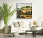 Preview: Wohnzimmer mit einem detailreichen, warmen Wandbild mit Italienischer Landschaft