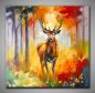 Preview: Leinwandbild Hirsch mit seinem Geweih, modern gemalt