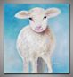 Preview: Lamm leicht und fluffig gemalt. Kleines Kunstwerk