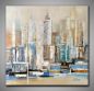 Preview: Skyline, fröhlich und bunt. Kleines Kunstwerk
