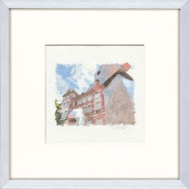 Lister Meile Brunnen Aquarell eingerahmt