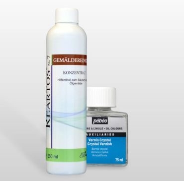 Restaurierungs Set. Gemäldereiniger und Firnis