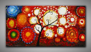 Baum des Lebens, abstrahierte Darstellung Gemälde Öl