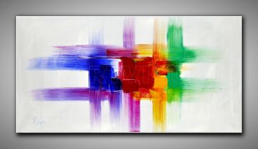 ag3-0756, Farbenfroh No.17, Abstrakt, Ölgemälde, 60x120 cm