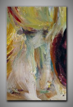 Leinwandbild abstrakte Kunst gemalt in freundlichen Farben