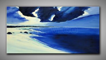 dg3-0154, Wolken und Strand, Gemälde 60x120 cm