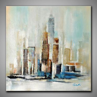 Skyline, fröhlich und bunt. Kleines Kunstwerk