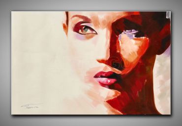 Frauen Portrait, abstrakt gemalt hellen Farben