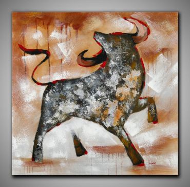 Leinwandbild Stier gemalt