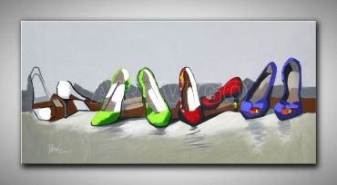 Leinwandbild Schuhe gemalt