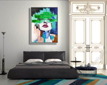 Preview: Dekorationsbeispiel ein eingerahmtes Bild abstraktes Gesicht