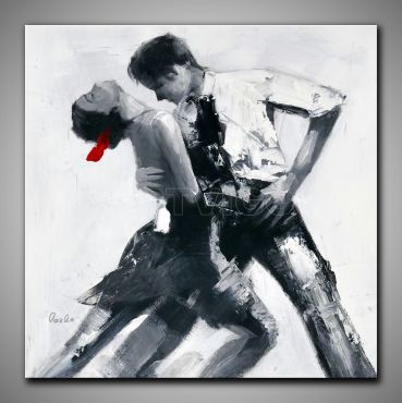 Tanzendes Paar gemalt. Kleines Kunstwerk