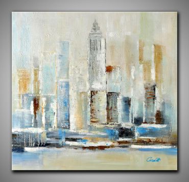 Skyline, fröhlich und bunt. Kleines Kunstwerk