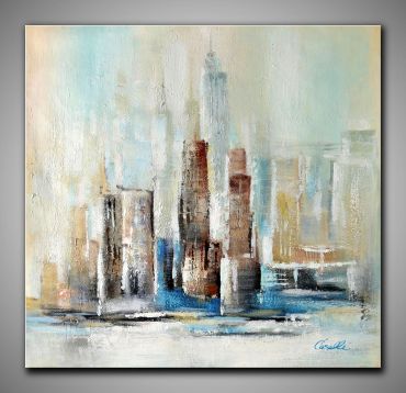 Skyline, fröhlich und bunt. Kleines Kunstwerk