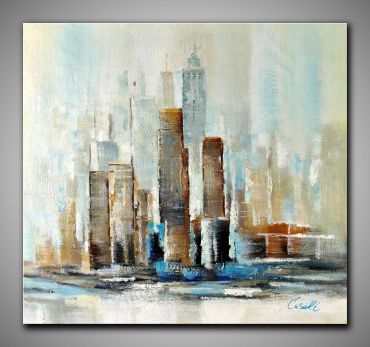 Skyline, fröhlich und bunt. Kleines Kunstwerk