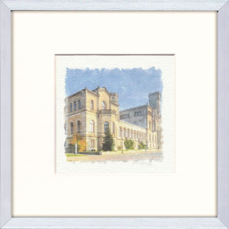 Leibniz-Universität Aquarell Alu-Rahmen