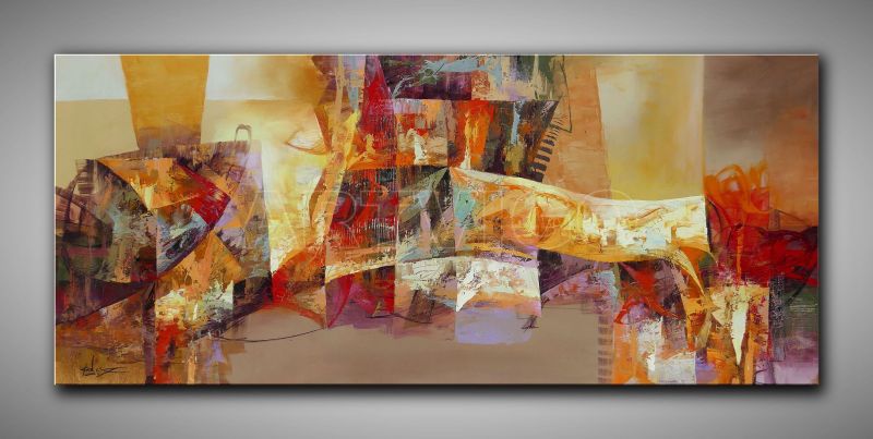 Kraftvolles, abstraktes Bild. Ein Feuerwerk aus Farbe, Bewegung und Emotion – moderne abstrakte Kunst aus Peru.