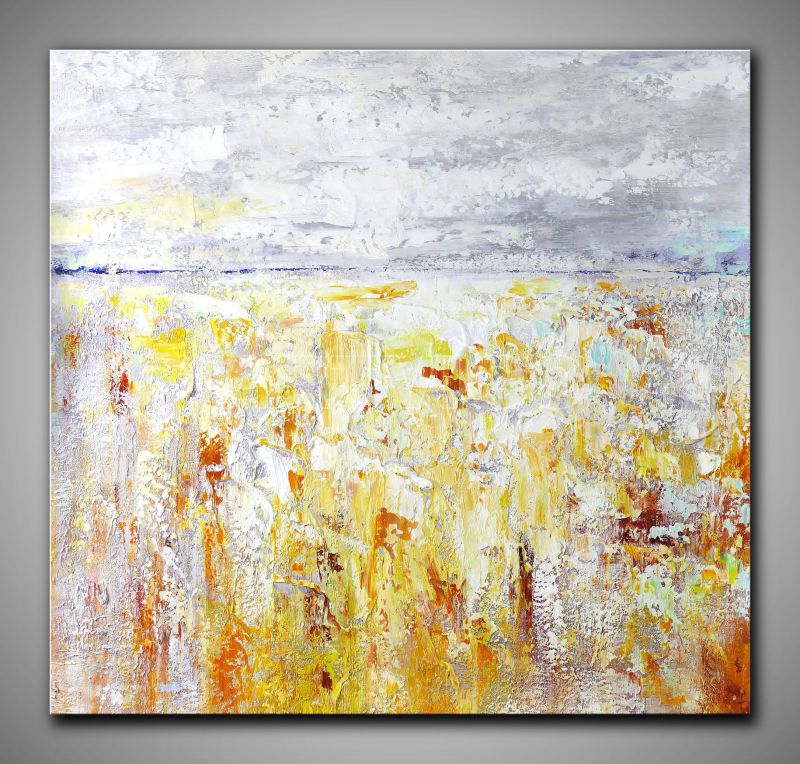 Moderne abstrakte Landschaft, Zeitgenössische Kunst, Acryl/Öl Mischtechnik, Handgemalt