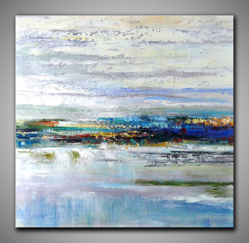 Moderne abstrakte Landschaft, Zeitgenössische Kunst, Acryl/Öl Mischtechnik, Handgemalt