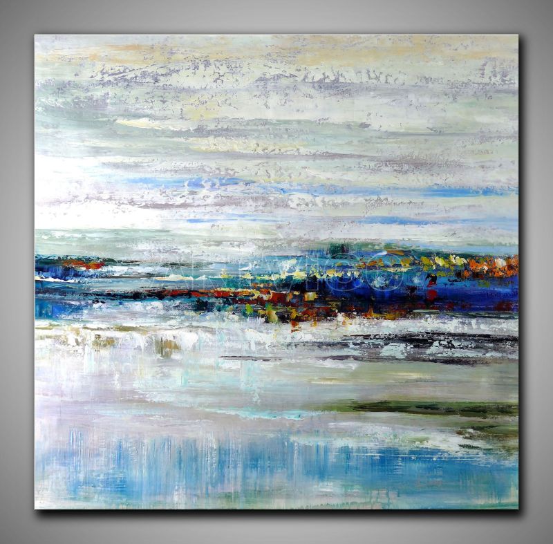 Moderne abstrakte Landschaft, Zeitgenössische Kunst, Acryl/Öl Mischtechnik, Handgemalt