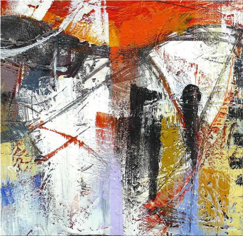 Bilddetail Maltechnik abstrakt