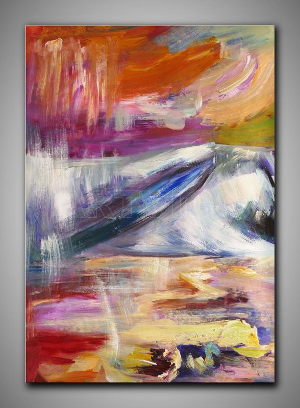 Leinwandbild abstrakte Kunst gemalt in freundlichen Farben