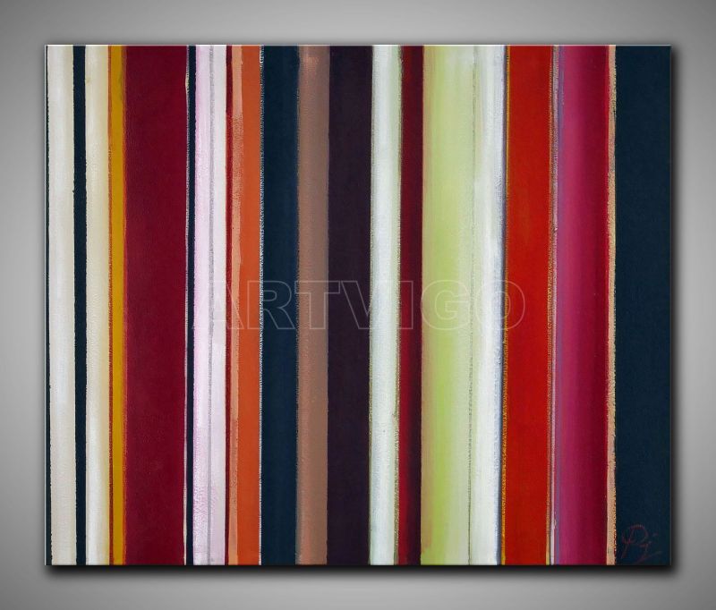 Leinwandbild abstrakte Kunst gemalt in freundlichen Farben