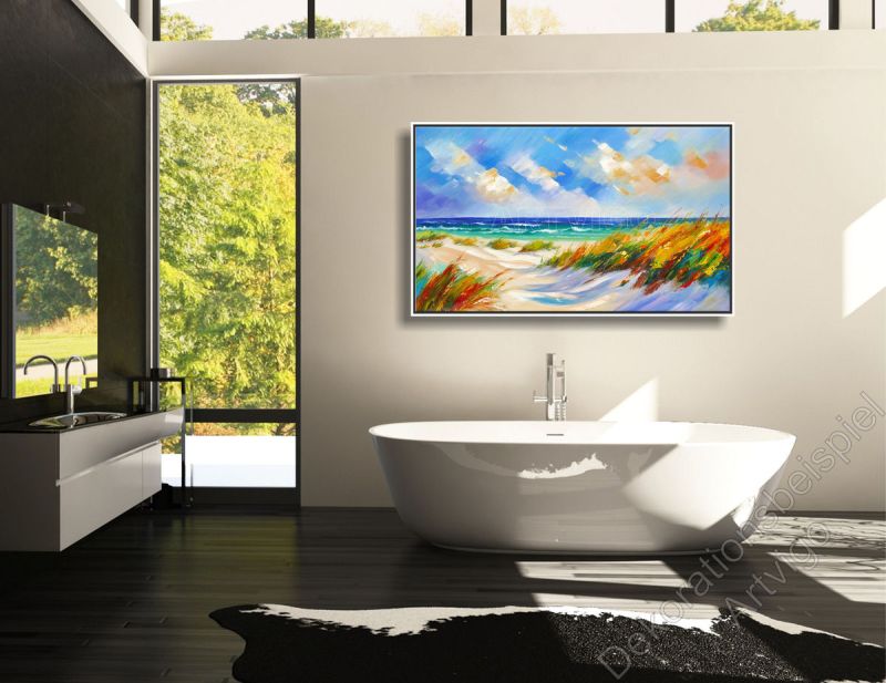 Helles Badezimmer. Zur Dekoration Beispiel Strand impressionitisch