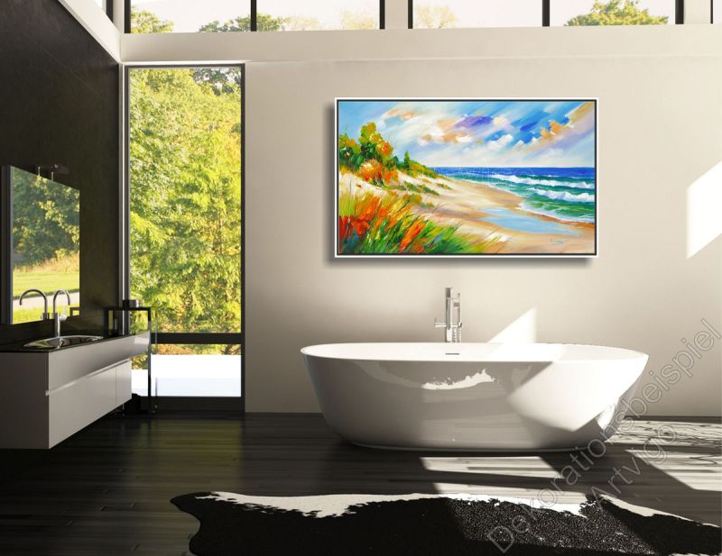 Helles Badezimmer. Zur Dekoration Beispiel Strand impressionistisch