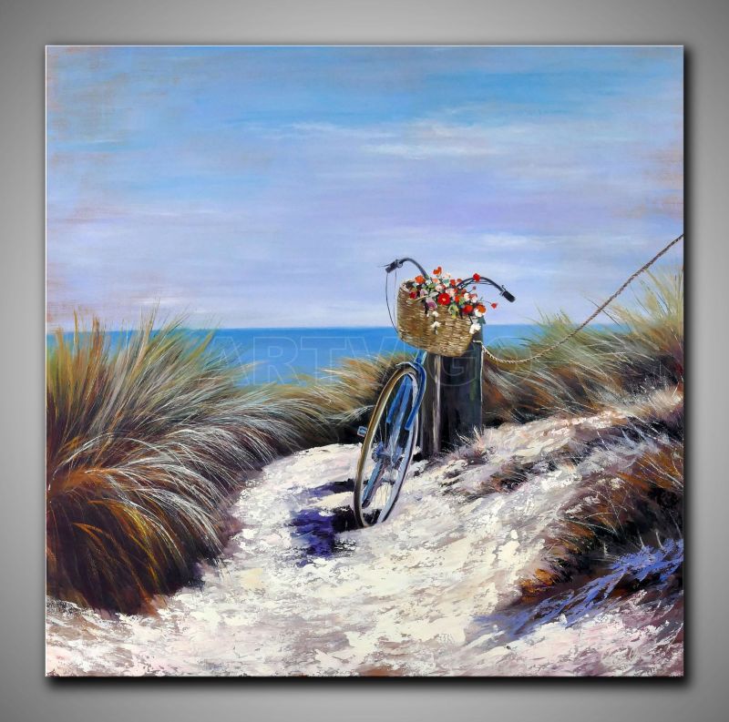 Helles, abstraktes Strandbild mit  Gold kaufen. In hellen und kühlen Fraben gemalt.