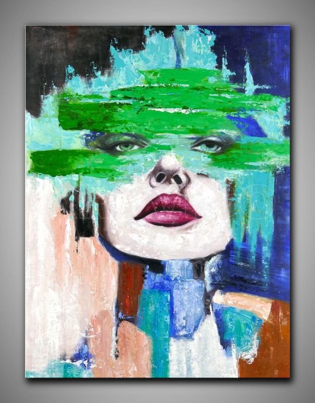 Buntes Gesicht, Ölgemälde abstrakt