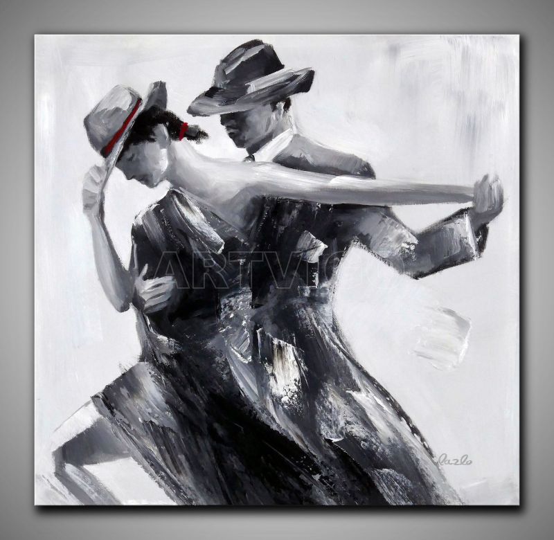 Tanzendes Paar gemalt. Kleines Kunstwerk