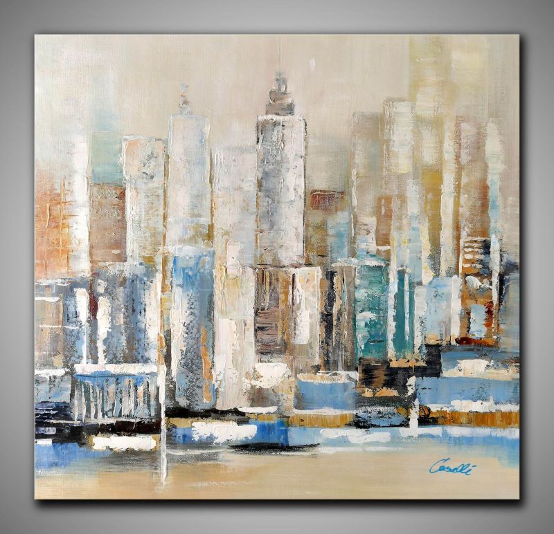 Skyline, fröhlich und bunt. Kleines Kunstwerk