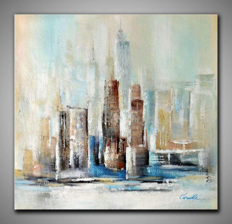 Skyline, fröhlich und bunt. Kleines Kunstwerk