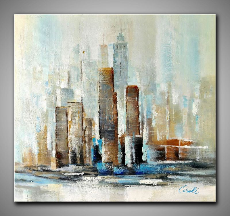 Skyline, fröhlich und bunt. Kleines Kunstwerk